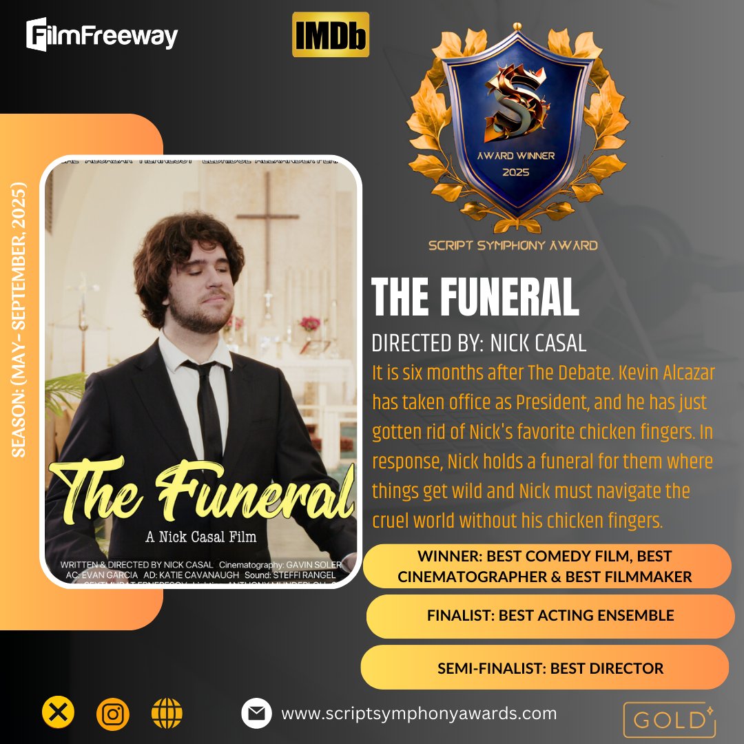 ScriptSaward's tweet image. Congratulations to all participants and their team members on their remarkable achievement! We sincerely appreciate your participation in our film festival and eagerly anticipate your future accomplishments.
#music #script #musicvideo #film #SSA