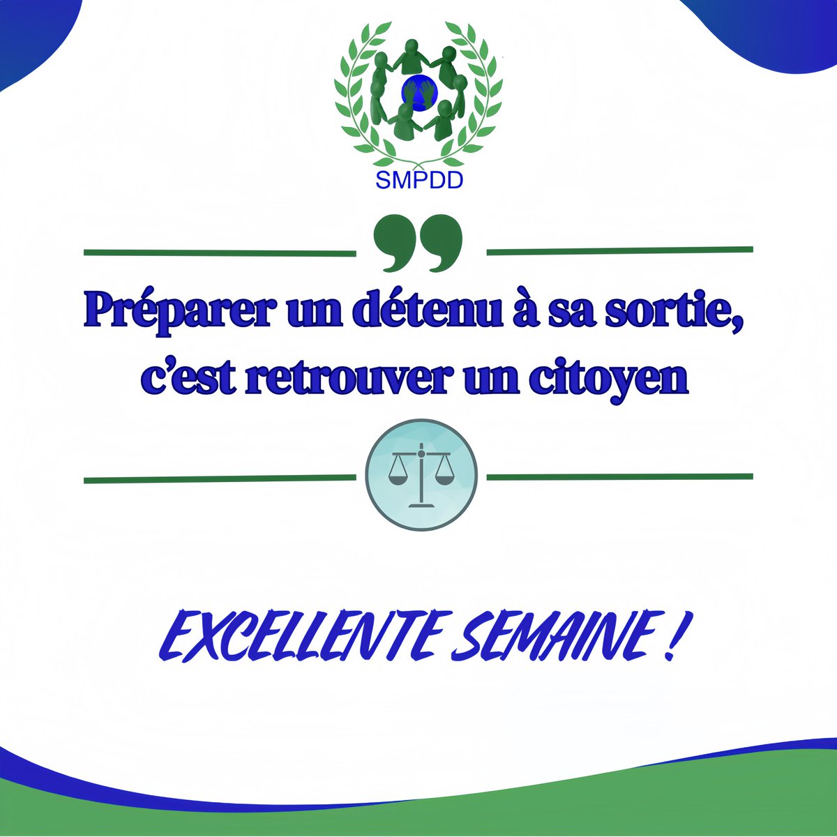 SMPDDofficiel's tweet photo. 💡Préparer un #détenu à sa #réinsertion, c’est renforcer notre société.

La  #SMPDD vous souhaite une #ExcellenteSemaine ✨️✨️ https://t.co/YFYOVbXXCO