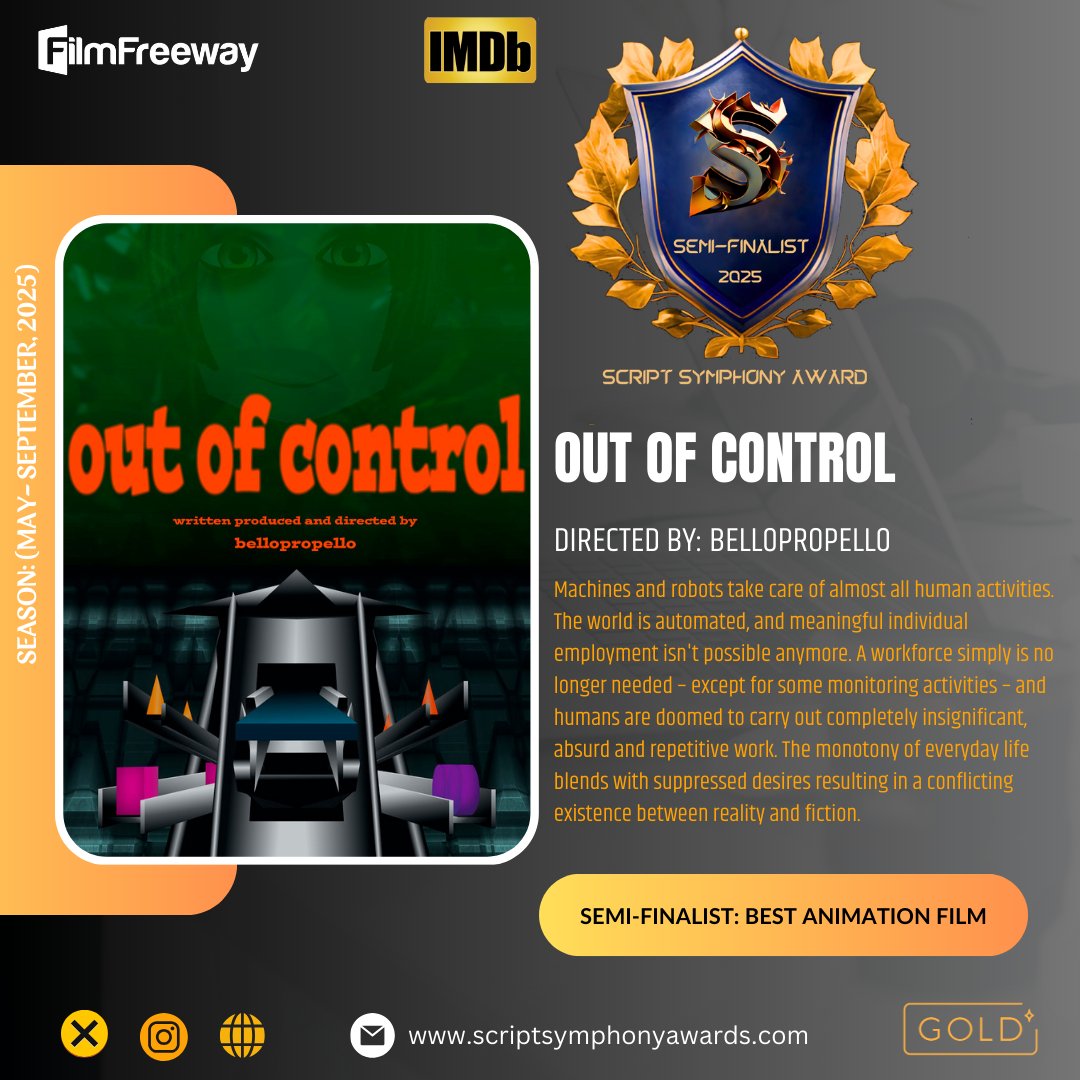 ScriptSaward's tweet image. Congratulations to all participants and their team members on their remarkable achievement! We sincerely appreciate your participation in our film festival and eagerly anticipate your future accomplishments.
#music #script #musicvideo #film #SSA