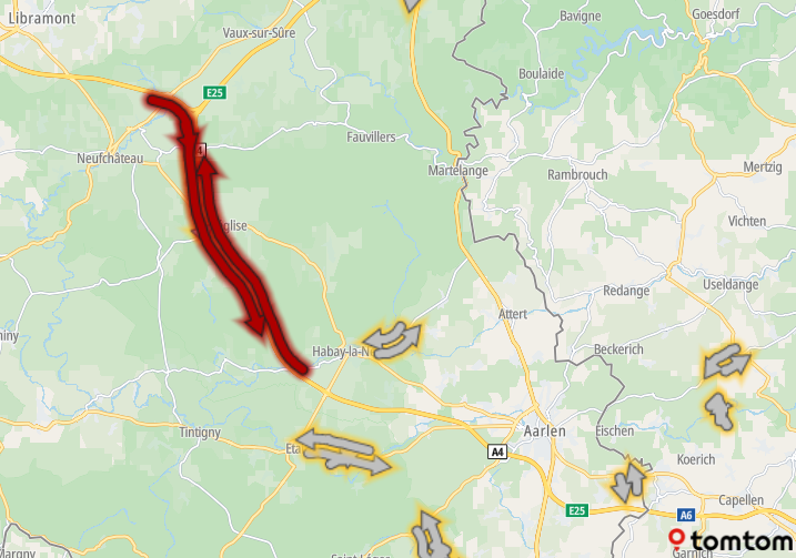 ANWBeuropa's tweet photo. +1 uur op de #E411 ► #Luxemburg bij Habay.
+30 min. ► Brussel. ⚒️
#Belgie https://t.co/KBX7lUay82