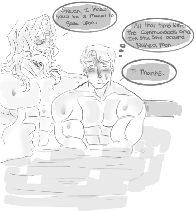 StarlightArtBby's tweet photo. [Mini comic - The BathHouse ] 
#Thundershield #captainamerica #Thor https://t.co/Wifg8BajfO