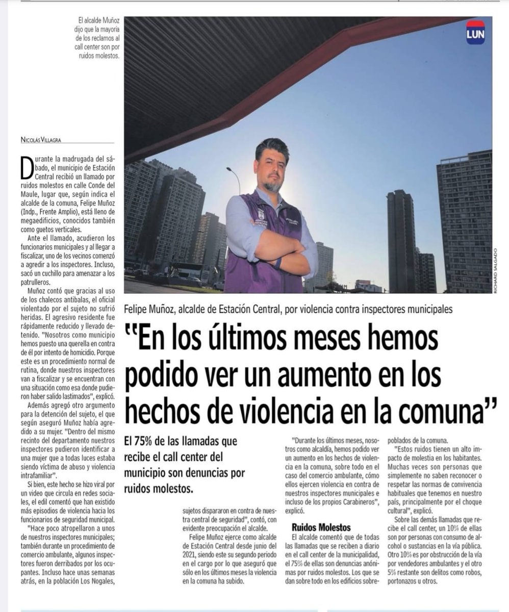 El alcalde habla de "los últimos meses"… la verdad es que son 36 meses seguidos de aumento sostenido de la violencia, el narcotráfico y las amenazas en Estación Central. Tres años donde el gobierno al que apoya el Alcalde Muñoz abandonó a los vecinos...