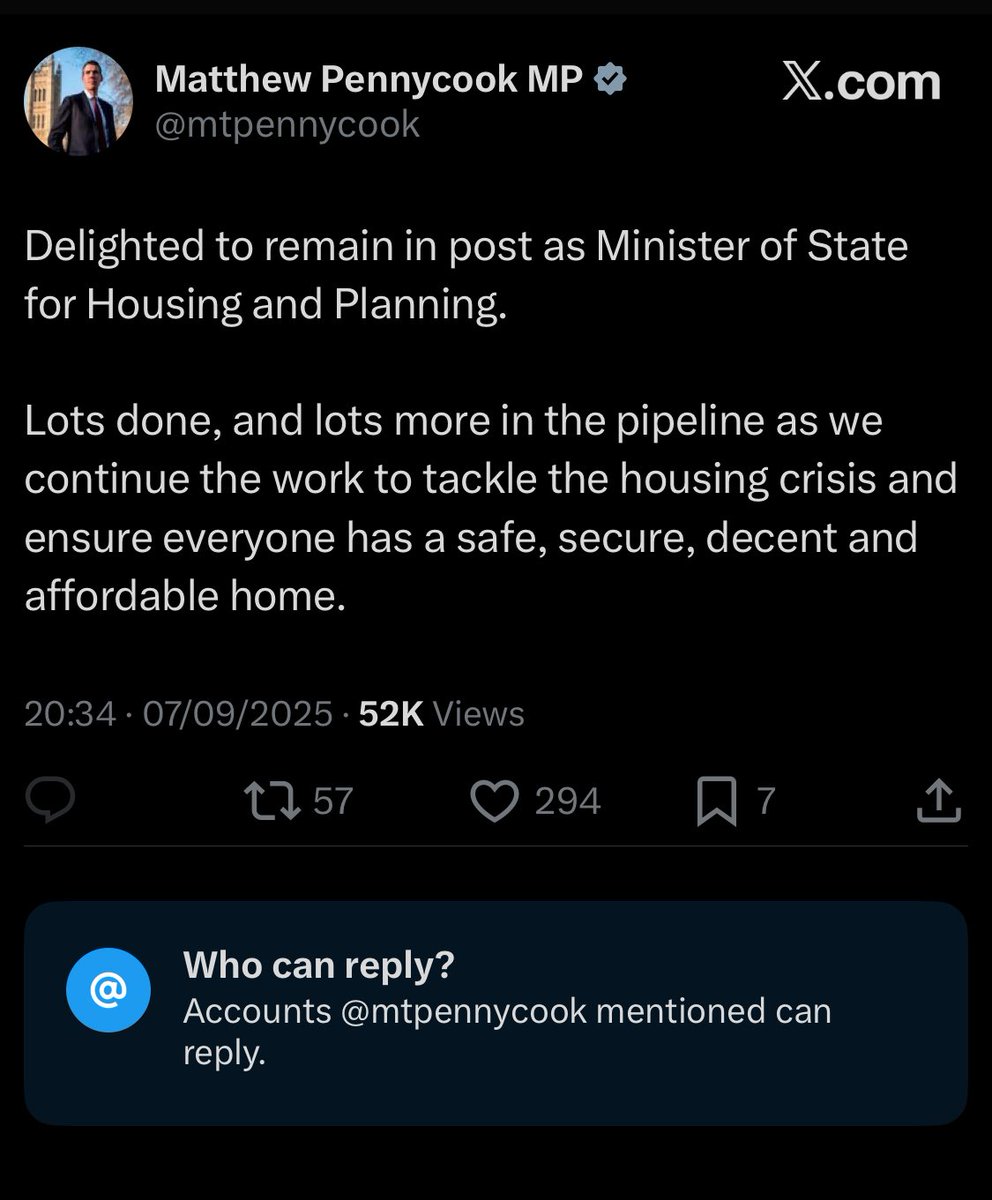 Switching off comments, really?<a href="/mtpennycooked/">MT Pennycooked MP</a> 

Seems like he is afraid of the backlash to challenge his unsubstantiated claims of “lots done”.

One thing is surely not done 👉🏻👉🏻👉🏻
the complete ABOLITION of the leasehold system! 

Not even mentioned on the agenda anymore!