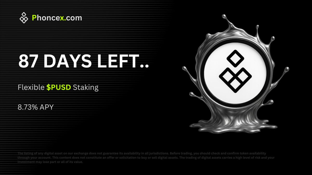 87 Days left until $PUSD Staking

First-generation users who joined Phoncex during the mining era will receive exclusive codes granting them 0% trading fees forever and an additional +2.00% APY on staking $PUSD.

The mining era is limited so we are awarding 3 lucky miners today