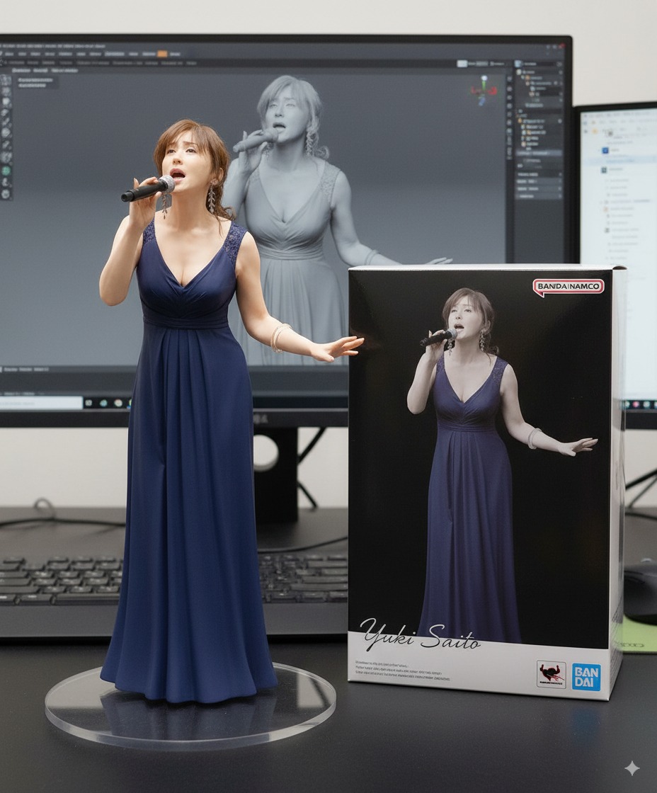 speakemania's tweet image. #GoogleAiStudio #NanoBanana 
#斉藤由貴  #フィギア化 
 歌唱シーンです。水響曲のライブより。