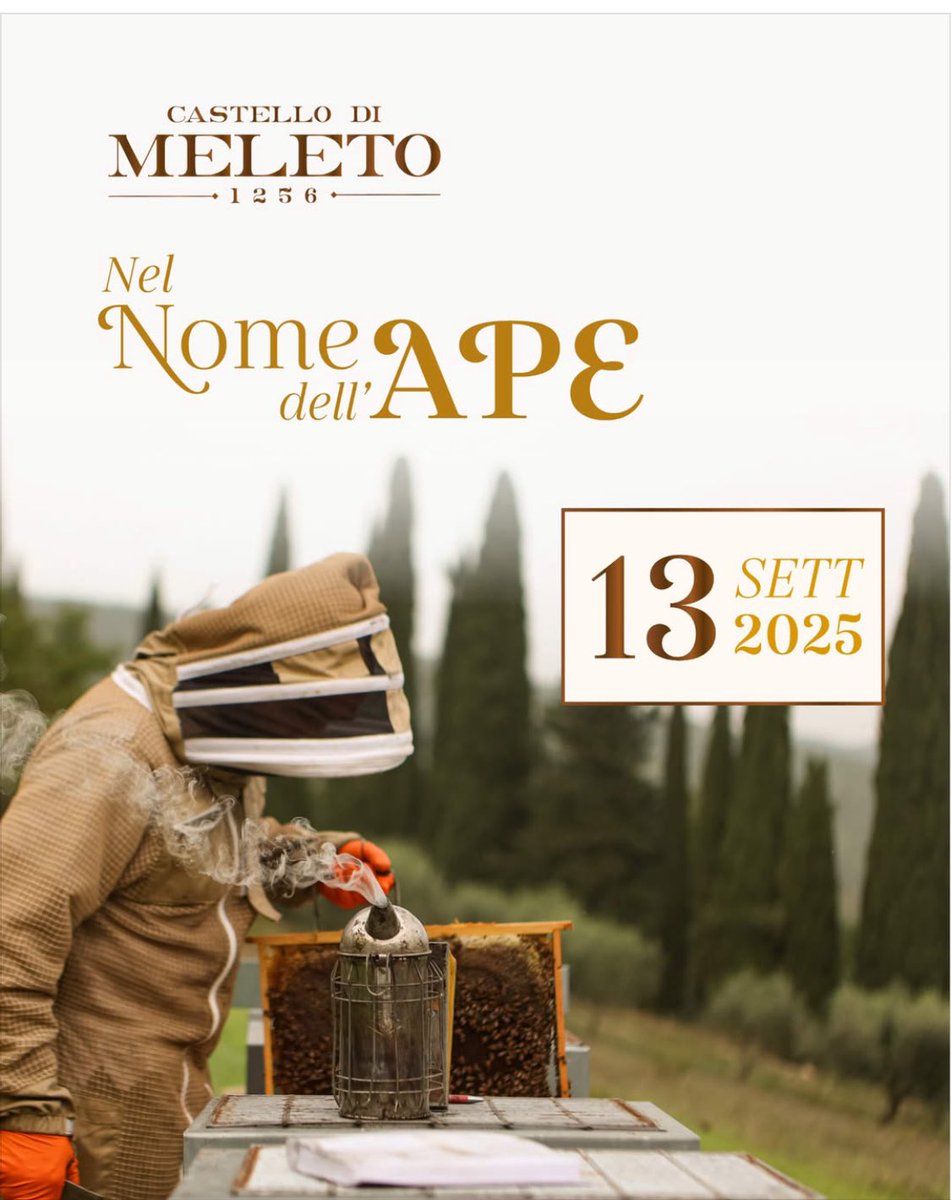 enogastrogarden's tweet image. Sabato 13 settembre al Castello Di Meleto c’è “Nel nome dell’Ape”.
￼Gaiole in Chianti (SI)

🕓 16:00 – Visita al Parco delle Api e al Castello
📖 17:30 – Presentazione del libro Un mondo senza api di Marco Valsesia, ore 19.30 aperitivo e cena 
#miele

castellodimeleto.superbexperience.com/reserve/guests