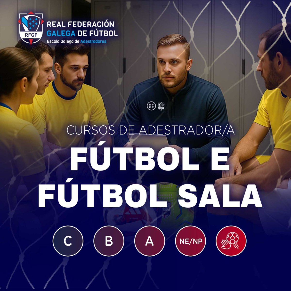 📚 𝐅𝐎𝐑𝐌𝐀𝐂𝐈𝐎́𝐍 | ÚLTIMAS HORAS PARA INSCRIBIRSE

➡️ A Escola Galega de Adestradoresda informa que esta MEDIANOITE remata o PLAZO DE INSCRICIÓN para os cursos licenza UEFA B de fútbol e NACIONAL A e NACIONAL B e fútbol sala

🔗 futgal.es/pnfg/NNws_ShwN…