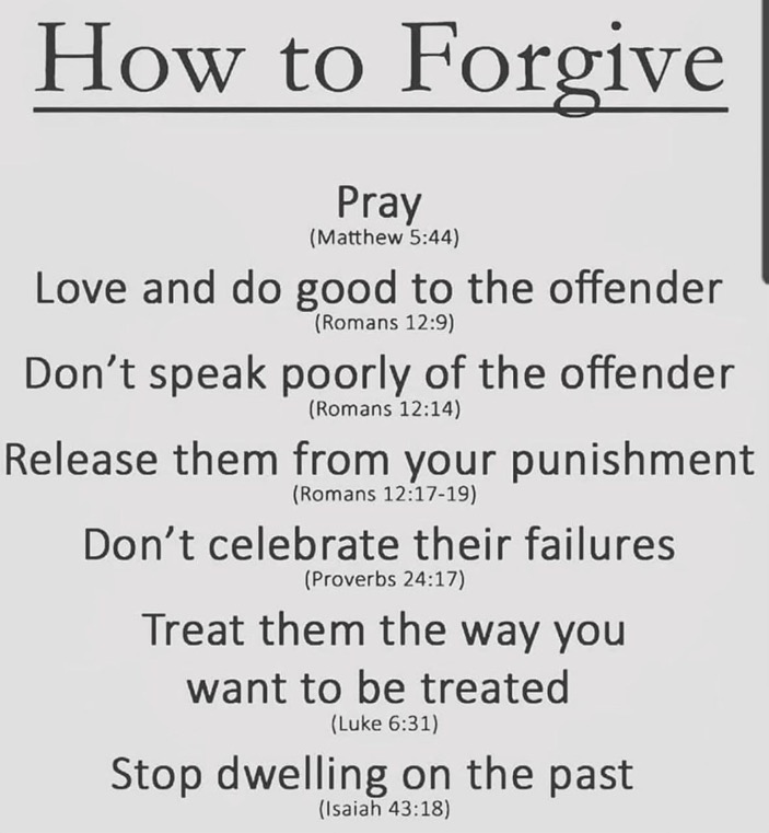 Forgiveness Novena - Day 4

In the name of the Father, and of the Son, and of the Holy Spirit. 

Amen.

Dear Lord, we thank You and praise You for the many graces You have given us. We humbly ask that You help us and all people to forgive others as You call us to.

You call us to