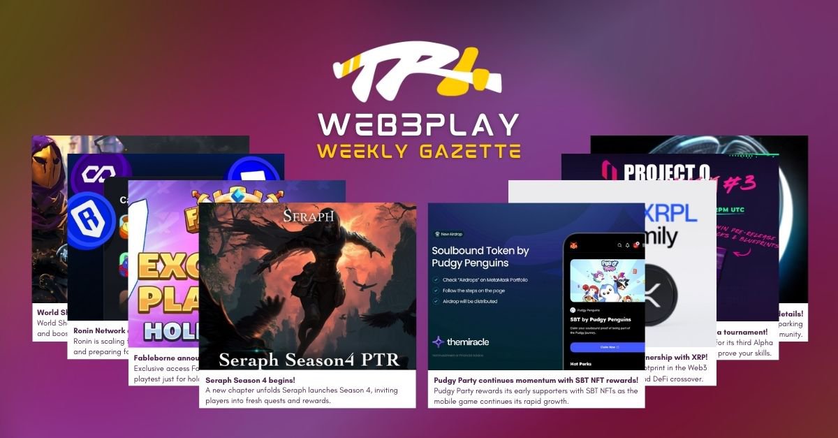 Web3-Gaming Gazette#76 is live🗞️

🗓️Events
<a href="/pixcapegames/">Pixcape Games I Hive Invasion</a> Playtest #4
<a href="/AngryDynomites/">Angry Dynomites Lab 🦖</a> Ronke Event #2
<a href="/fableborne/">Fableborne</a> Holder Playtest

🎮Ecosystem News
<a href="/Moca_Network/">Mocaverse</a> $20M Moca Portfolio
<a href="/Somnia_Network/">Somnia</a> TGE
<a href="/PlayPudgyParty/">Pudgy Party</a> SBT NFTs
<a href="/playgigaverse/">gigaverse | crypto RPG</a> secures $2M

and more news at⬇️
