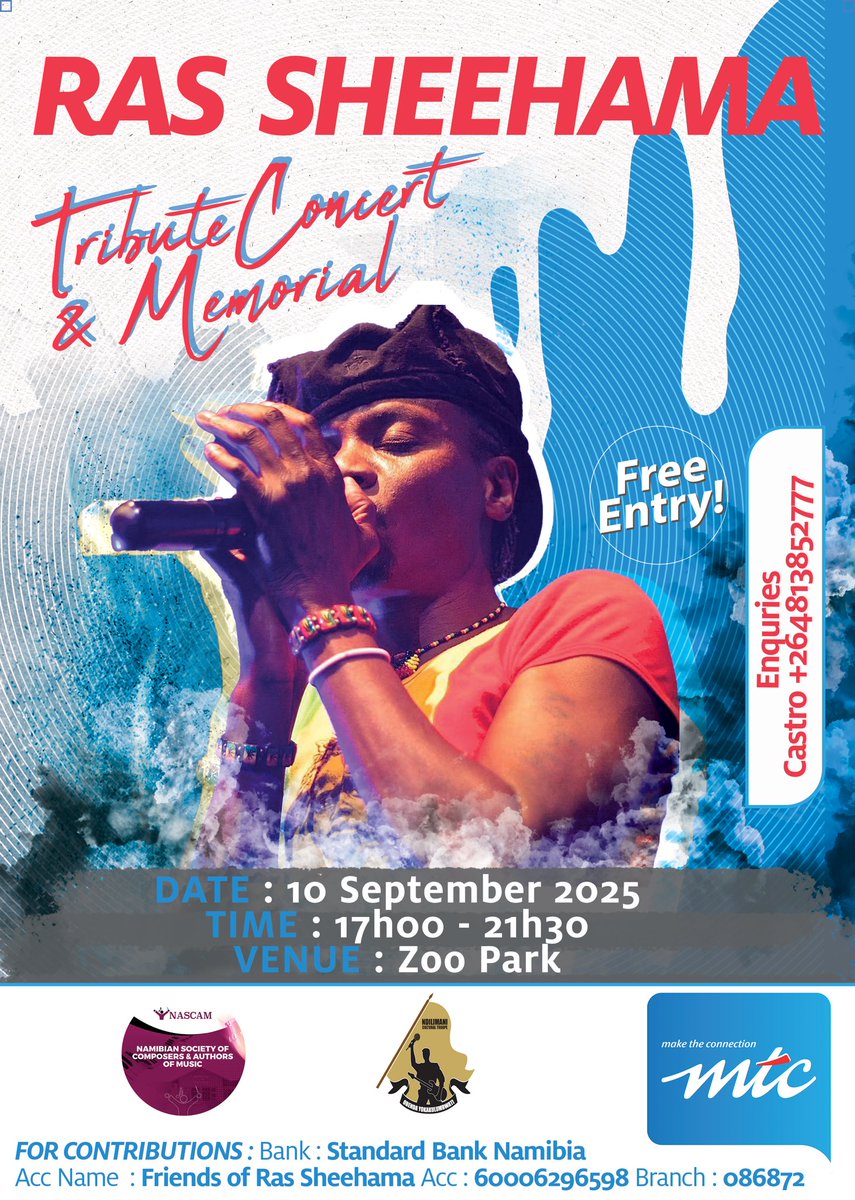MTCNamibia's tweet image. Join us as we pay tribute to a music legend, Ras Sheehama.