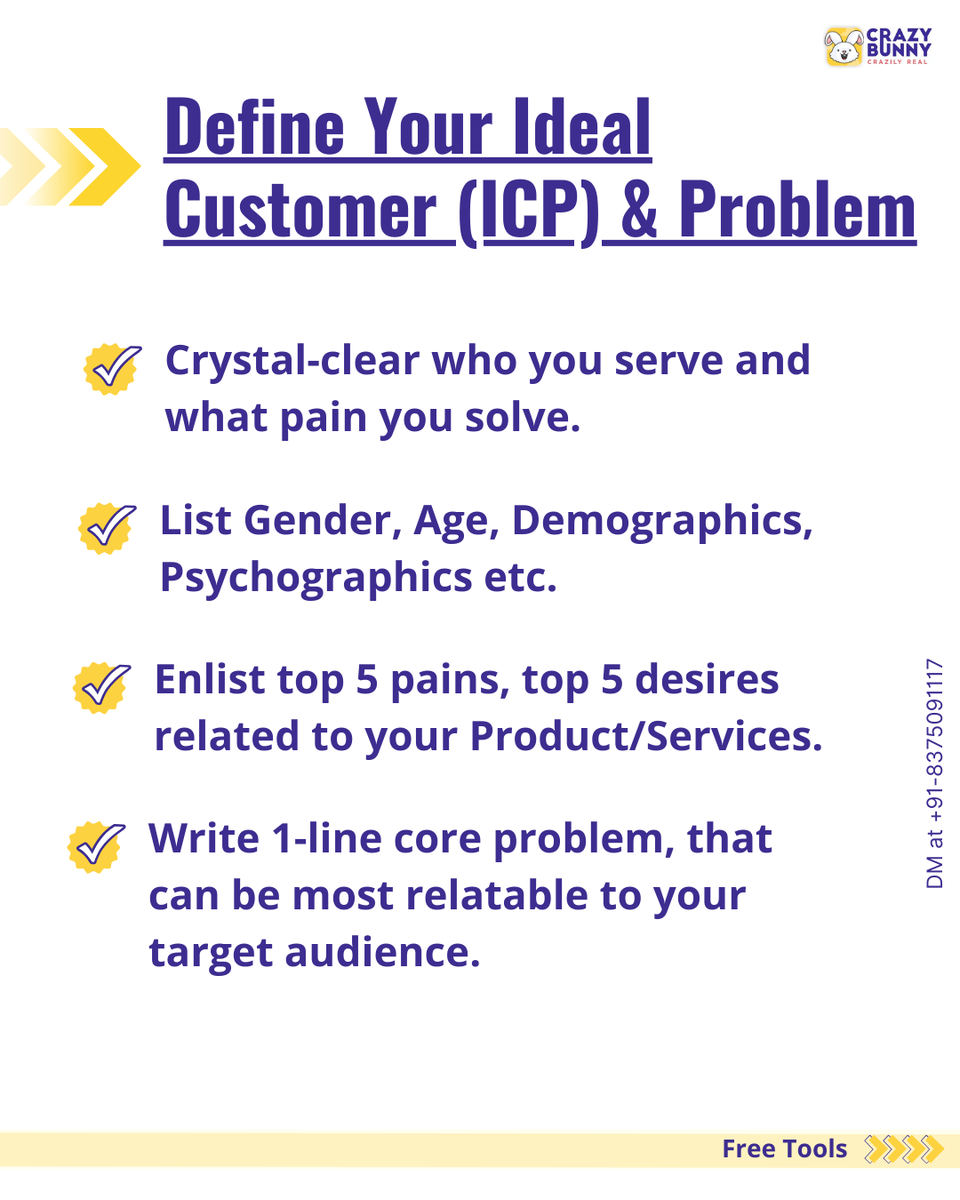 crazybunnydm's tweet photo. Learn how to define your Ideal Customer Profile (ICP) with free tools, actionable tips, and examples.
Read More at - https://t.co/5EHpxzp0VI

Drop a WhatsApp message at +91-8375091117.
#crazybunny #crazybunnydm #IdealCustomer #KnowYourCustomer #BrandStrategy #ContentMarketing https://t.co/lNnrsVPbhs
