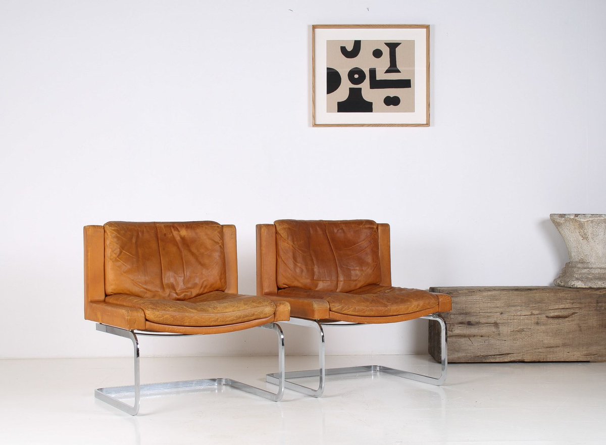 Hoarde_Vintage's tweet photo. You just know these are going to be comfortable. 

A pair of Robert Haussmann for De Sede ‘DS-201’ chairs in Tan leather – 1957 Design, and in original condition.

Shop them here https://t.co/oGyJM7OqwH https://t.co/f66LtDLE5v