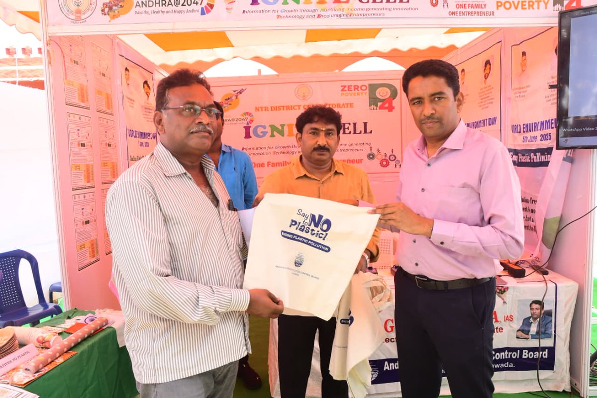 Collectorntr's tweet photo. Date : 08th Sep, 2025
Place : Collectorate, NTR District
NTR District Collector Dr. G. Lakshmisha IAS, on his #IGNITECell visit, setup by AP Pollution Control Board, stressed strict enforcement of #SingleUsePlasticBan & adoption of #EcoFriendly alternatives and urged safe disposal of rising #eWaste to safeguard #PublicHealth & ensure a #PollutionFreeFuture.
Officers attended: EE, AP Pollution Control Board & Others
#NTRDistrict #PlasticFree #EnvironmentalAwareness #GoGreen #CleanEnvironment #SustainableLiving