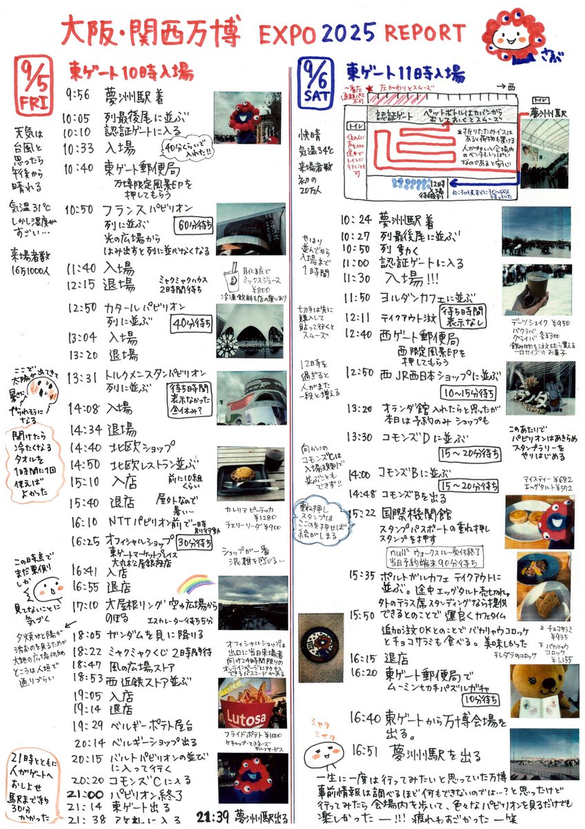 大阪・関西万博レポートできました！ちょっと詰め込みすぎました乁( ˙ω˙ 乁)
初めての万博、事前予約も当日予約も何もなかったけど、楽しかった〜！
写真はツリーにつなげておきます