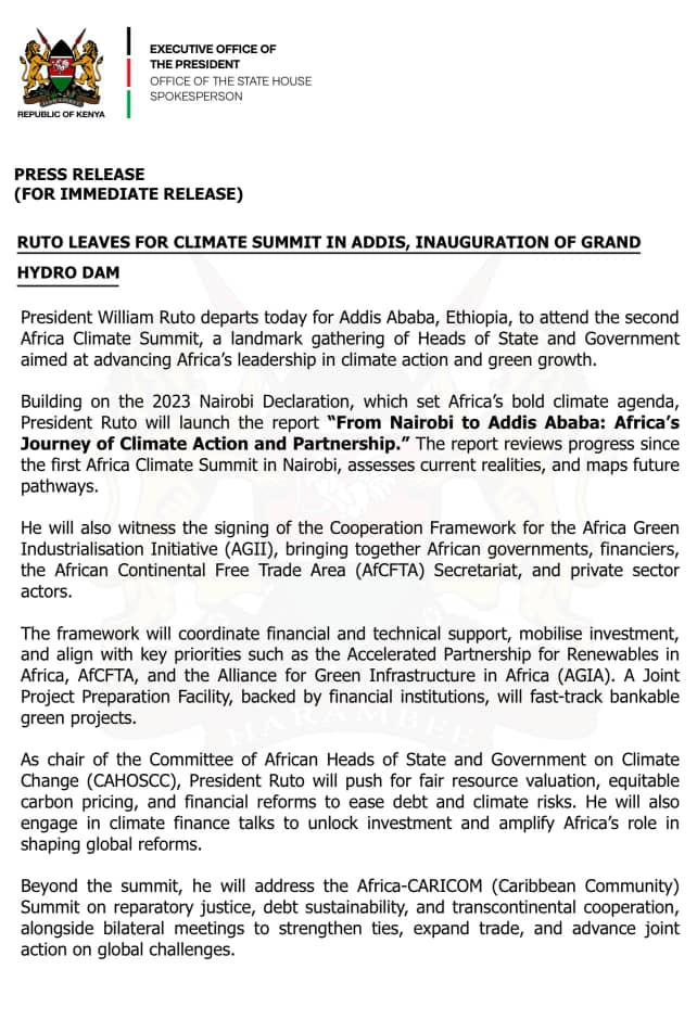 ifa_ethiopia's tweet photo. Kenya's State House lauds the Grand Ethiopian Renaissance Dam (#GERD) as a symbol of Africa's self-reliance and a milestone for Ethiopia.

Read full statement here. 👇 https://t.co/UhrK820QpO