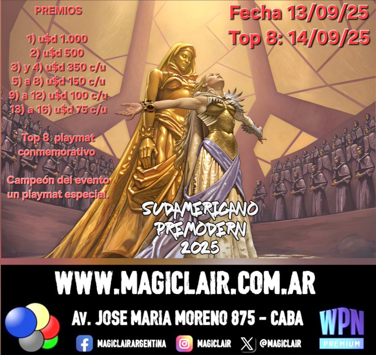 One week until the most important Premodern event of the year in these part of the world. The South American Championship 2025 in Buenos Aires 🇦🇷 at <a href="/MagicLair/">Magic Lair</a> Players from 🇧🇷🇺🇾🇨🇱🇦🇷 and 3500 dolars in prizes <a href="/premodernmagic/">Premodern Magic</a> #premodernmtg #mtg <a href="/PremodernUy/">Premodern_Uruguay</a> <a href="/focomtg/">Foco 💡 ⚪⚫</a> <a href="/FullTappedMTG/">FullTapped</a>