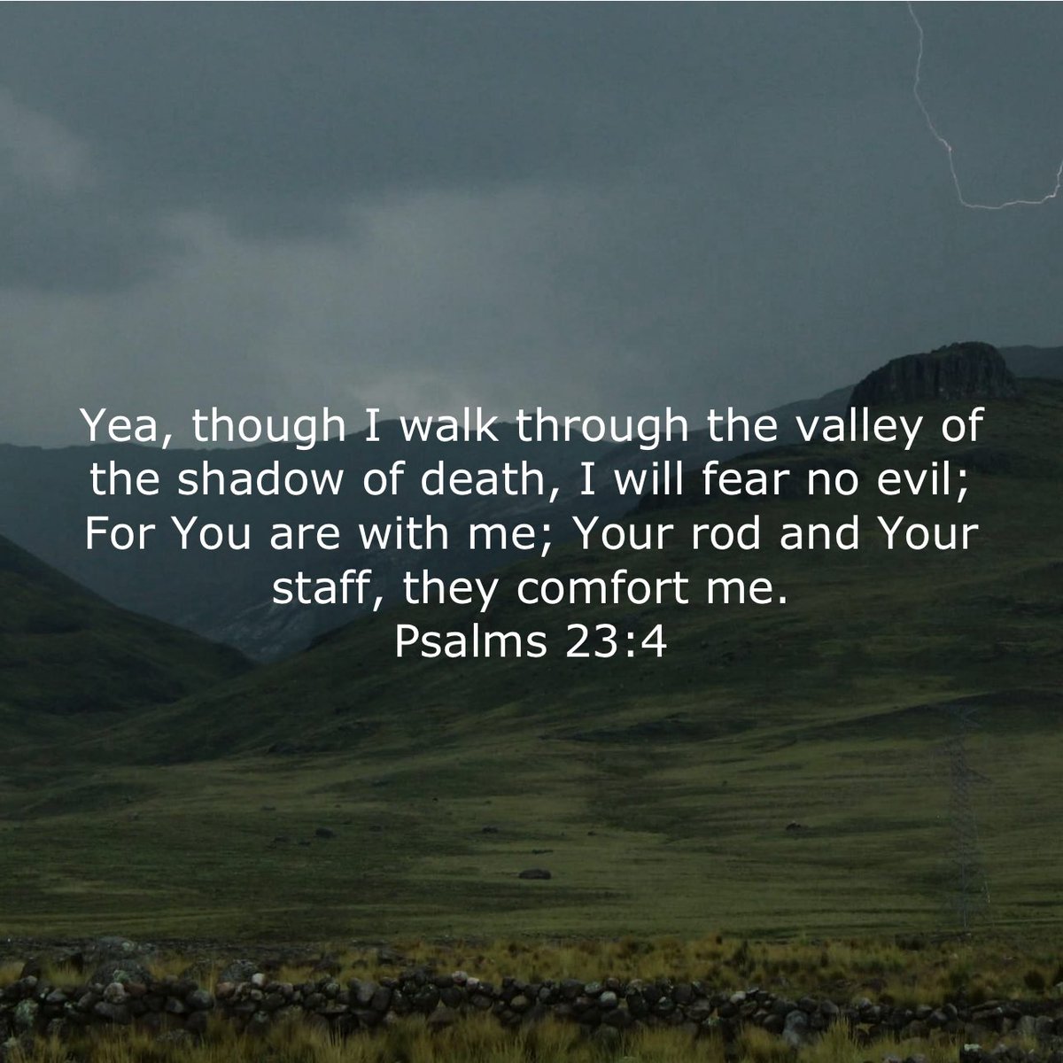 KatrinaPrayer1's tweet photo. “Yea, though I walk through the valley of the shadow of death, I will fear no evil; For You are with me; Your rod and Your staff, they comfort me.”
                 Psalm 23:4 🕊️ https://t.co/1EvOXXc70g