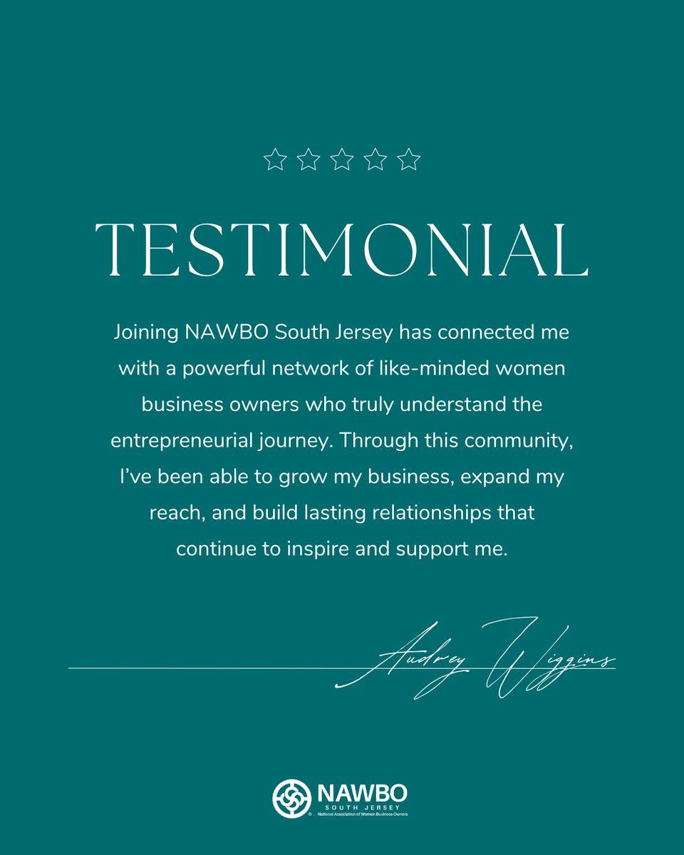 ✨ Member Testimonial ✨
“Through this community, I’ve been able to grow my business, expand my reach, and build lasting relationships that continue to inspire and support me.”
— Audrey Wiggins, NAWBO Member

#NAWBOMembership #WomenInBusiness #Networking #BusinessGrowth