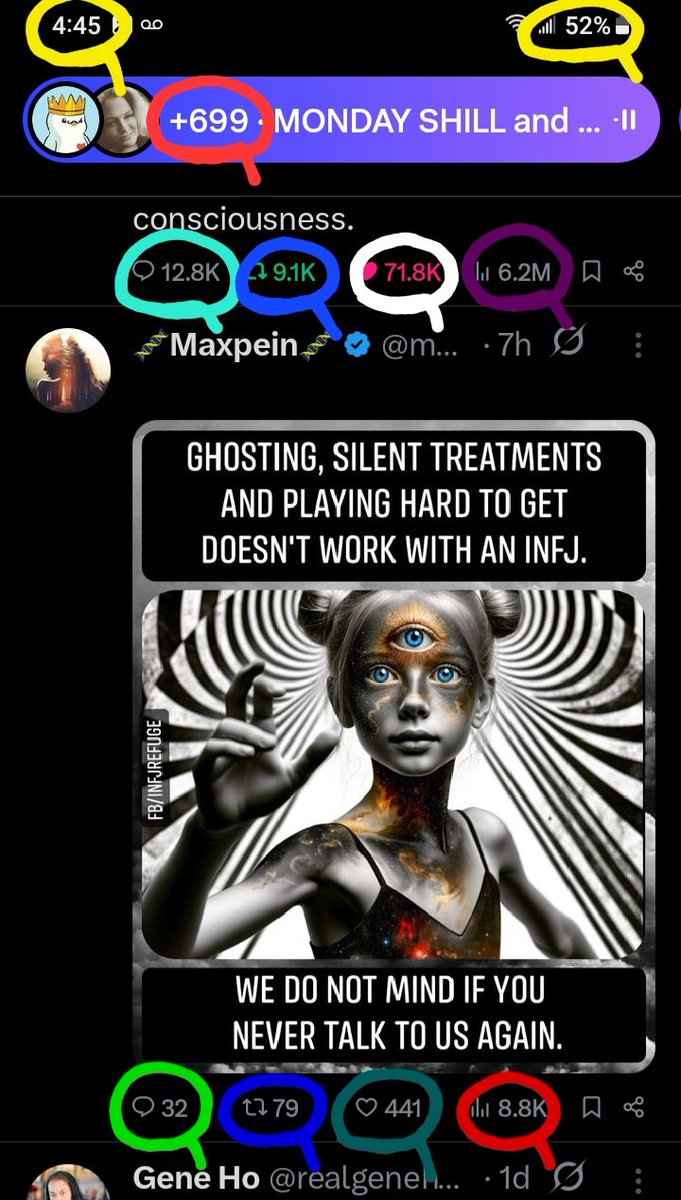DeanDavis33's tweet image. 🦋5️⃣2️⃣ #FiftyTwo 
🐸6️⃣2️⃣ #SixtyTwo 
🐇3️⃣2️⃣ #ThirtyTwo 
❤️‍🔥9️⃣1️⃣ #NinetyOne 
😎8️⃣8️⃣ #EightyEight 
6️⃣9️⃣9️⃣ #SixNineNine 
🌟7️⃣9️⃣ #SeventyNine 
4️⃣4️⃣5️⃣ #FourFourFive
1️⃣2️⃣8️⃣ #OneTwoEight 
4️⃣4️⃣1️⃣ #OneFortyFour 
🎰 #WhatAreTheOdds 🪽
7️⃣1️⃣8️⃣ #SevenOneEight