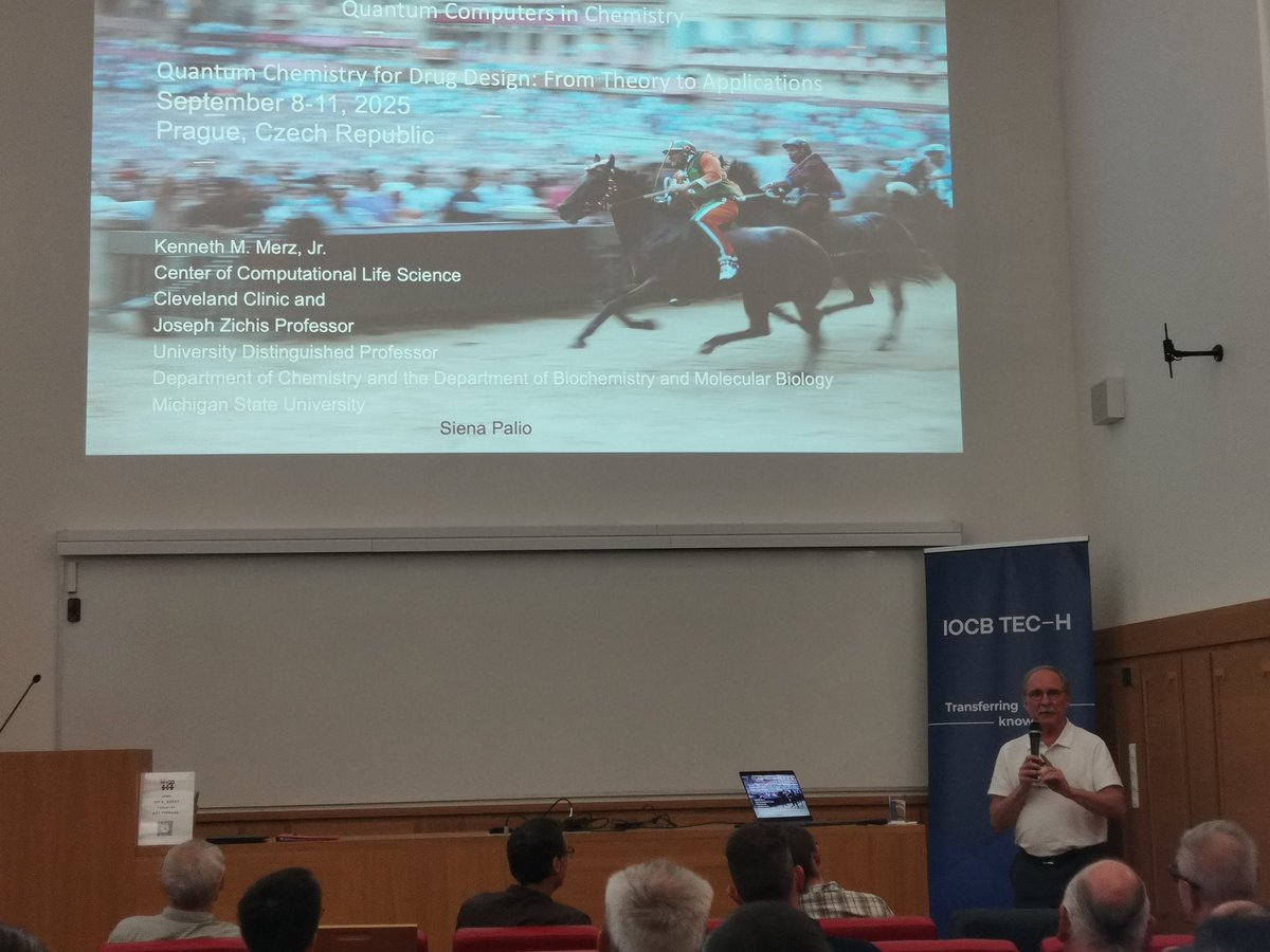 madAniceP's tweet image. Day 1 of our #CECAM Flagship Workshop in Prague started strong! 
Talks by Kennie Merz, Jan Řezáč, Markus  Rainer Hermann &amp;amp; Hamza Ibrahim sparked great discussion on #QM, #ML &amp;amp; #DrugDesign.

Thanks to @IOCBPrague, @IOCBTech  &amp;amp; @cecamEvents for support!

#compchem #DrugDesign #SQM