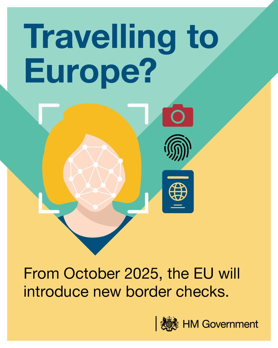 Heading to Europe? ✈️ 

From October, British travellers may need to scan their passports, provide fingerprints and have their photo taken when entering or leaving Schengen countries.