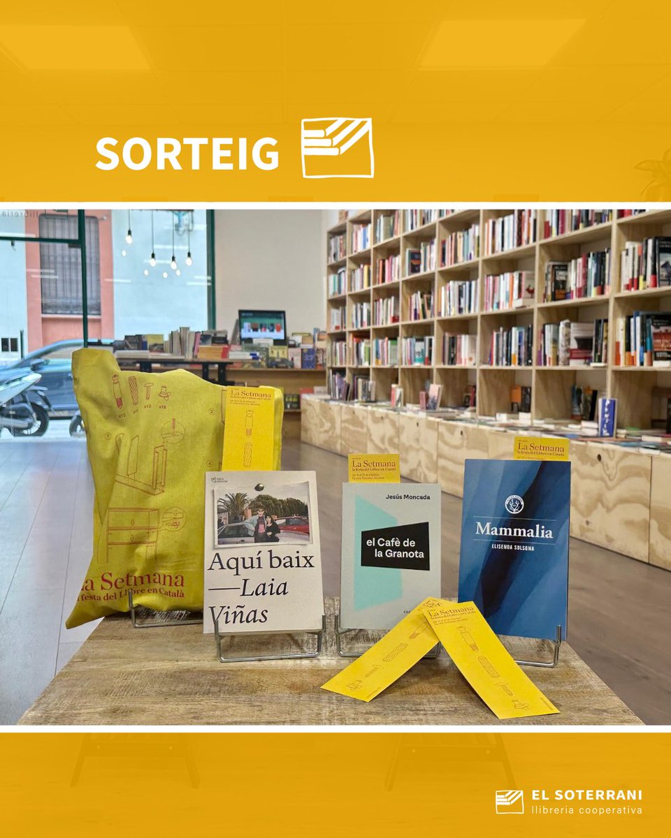 🎉 SORTEIG 🎉

Encara no volem deixar enrere els dies d'estiu, així que us portem aquest regal!

💥 Totebag i punts de llibre de la Setmana del Llibre en Català
📗 Aquí Baix
📘 El Cafè de la Granota 
📙 Mammalia 

🔥 Teniu fins el 26 per participar, seguint-nos i escrivint un MD