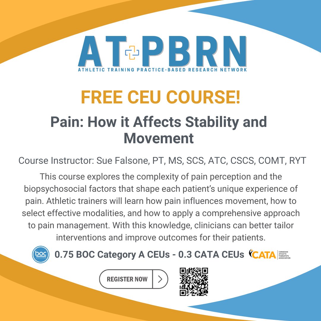 🩹DYK October is National Pain Awareness Month!

Explore the complexity of pain &amp; learn how biopsychosocial factors shape each patient’s experience in our FREE CEU course. Gain strategies to select effective modalities and improve outcomes.

Earn 0.75 BOC CEU | 0.3 CATA CEUs