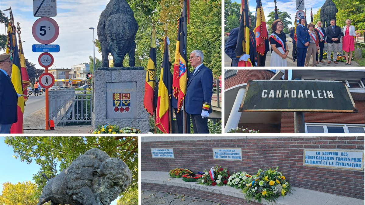 Ambassade du Canada en Belgique et au Luxembourg (@ambcanbelux) on Twitter photo En ce 8 septembre, l’Ambassade du Canada a eu l’honneur de participer aux commémorations de la libération de <a href="/StadBrugge/">Stad Brugge</a> par les Manitoba Dragoons de l’Armée canadienne, au Canadabrug et à la Canadaplein. Nous nous souvenons avec gratitude de leur sacrifice et de leur bravoure. En ce 8 septembre, l’Ambassade du Canada a eu l’honneur de participer aux commémorations de la libération de <a href="/StadBrugge/">Stad Brugge</a> par les Manitoba Dragoons de l’Armée canadienne, au Canadabrug et à la Canadaplein. Nous nous souvenons avec gratitude de leur sacrifice et de leur bravoure.