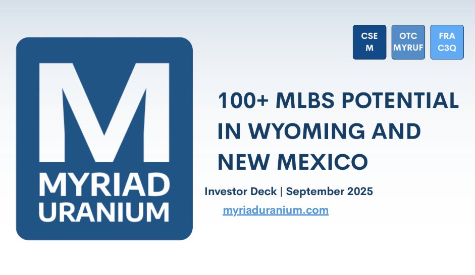 Have you seen our updated Corporate Presentation?

Open here: myriaduranium.com/investor-prese…

🇨🇦 CSE: M | 🇺🇸OTCQB: MYRUF 
#uranium #nuclearenergy
