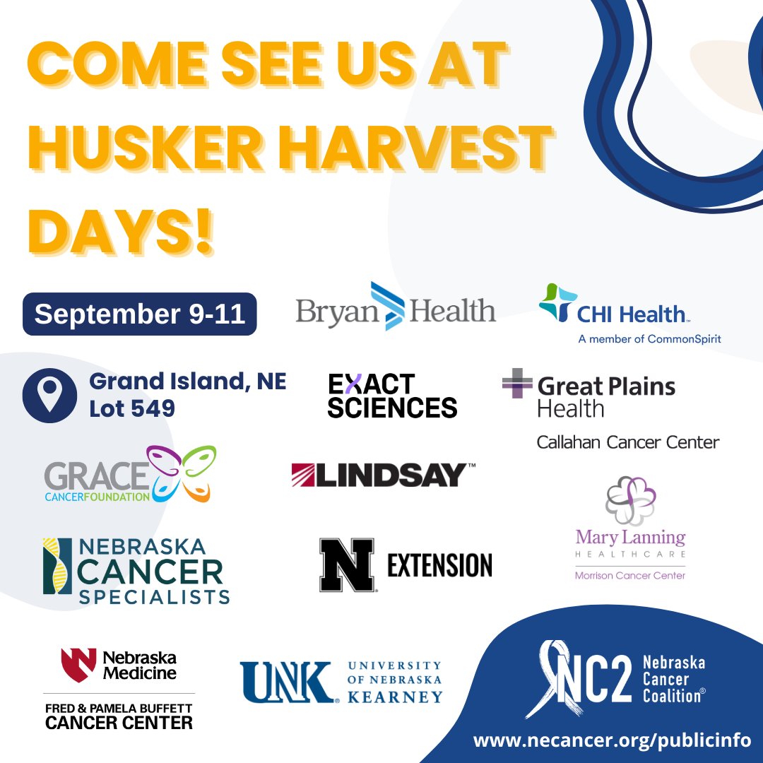 Come see what we're all about at <a href="/HHDays/">Husker Harvest Days</a>! A huge thank you to all of our incredible partners who help make these free screenings and educational exhibits possible. Your commitment to community health is truly making a difference.

#HHD25 #NC2 #HuskerHarvestDays #CommunityPartners