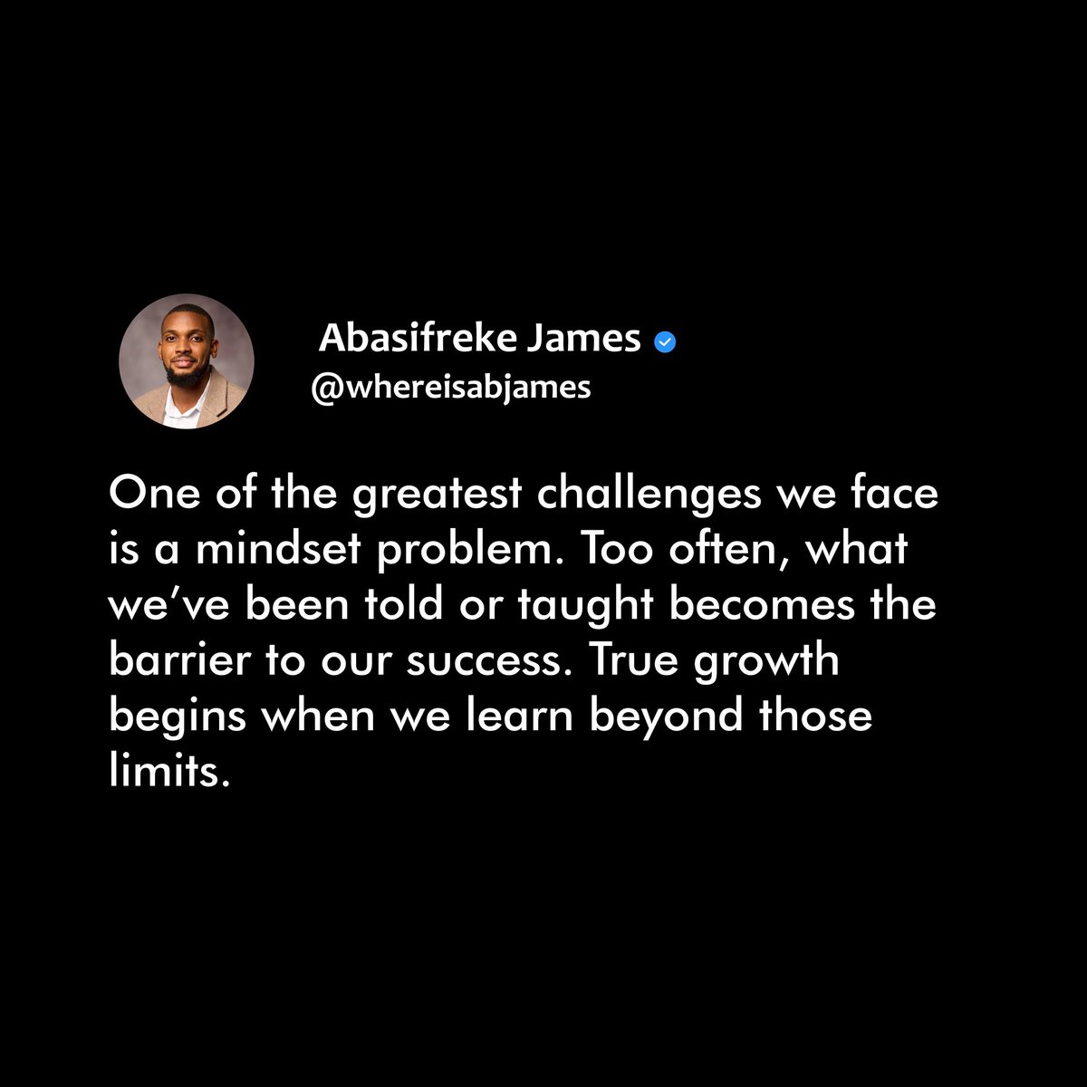 whereisabjames's tweet image. Mindset problem

#MindsetMatters #RiseAndGrind #BelieveAndAchieve #StayFocused #NoLimits #SuccessMindset #HustleWithHeart