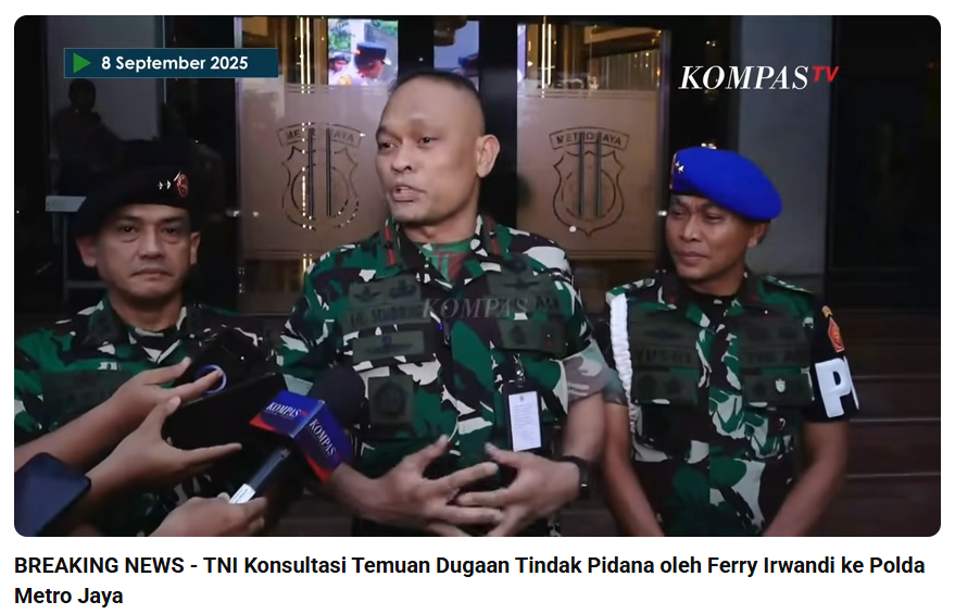 Ferry Irwandi dilaporkan TNI ke Polda Metro Jaya?
Apalagi ini? Katanya pingin adem dan sejuk?

youtube.com/watch?v=N6a_xq…