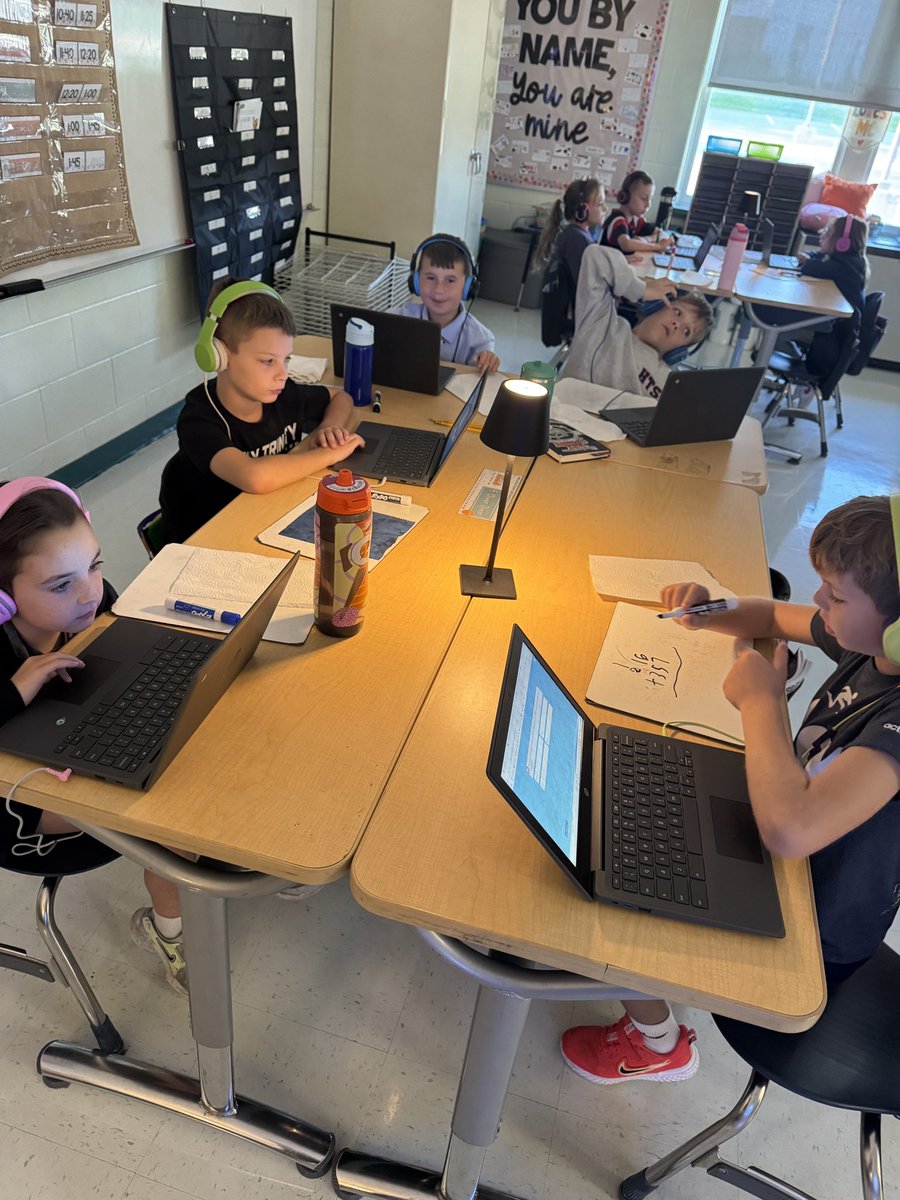 Working hard on our first iReady math diagnostic of the year! 🧠❤️