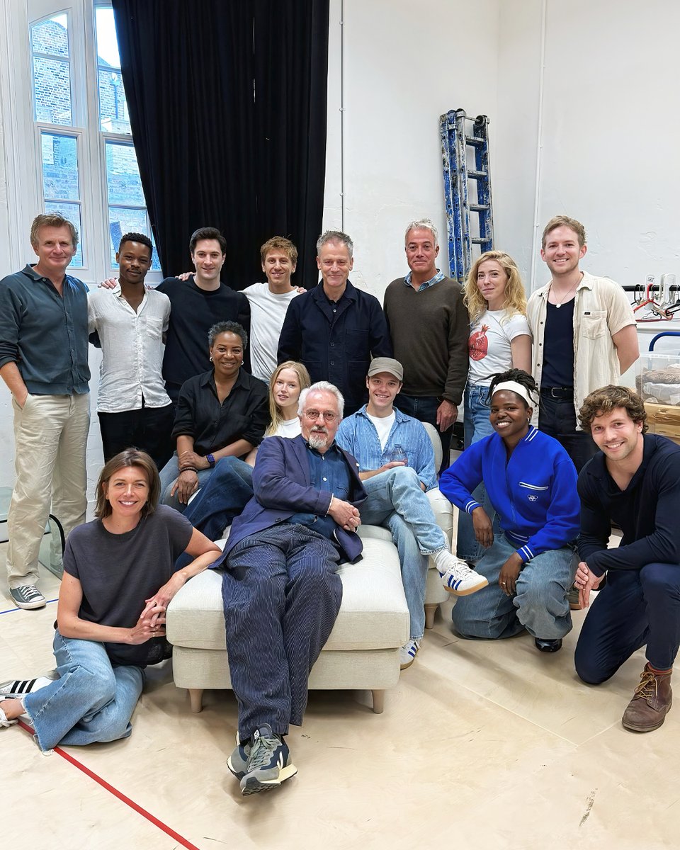 Welcome to The Line of Beauty team starting rehearsals today! 💙

Clockwise from left: Charles Edwards, Alistair Nwachukwu, Arty Froushan, Matt Mella, Michael Grandage (Director), Robert Portal, Hannah Morrish, Jack Holden (Adapter), (1/2)