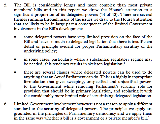 Pretty unsparing report on the assisted suicide bill from the House of Lords Delegated Powers and Regulatory Reform Committee.

—“insufficient detail…for proper Parliamentary scrutiny”
—“skeleton legislation”
—“highly inappropriate...sweeping, unspecified and unjustified powers”