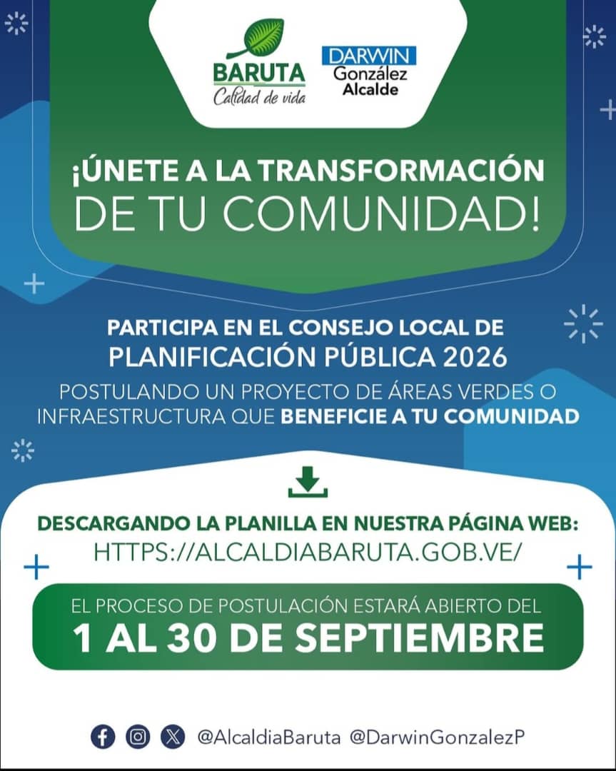 DouglasUseche_'s tweet photo. ¡Atención Baruteños!📣 https://t.co/6FPKd0DMgA