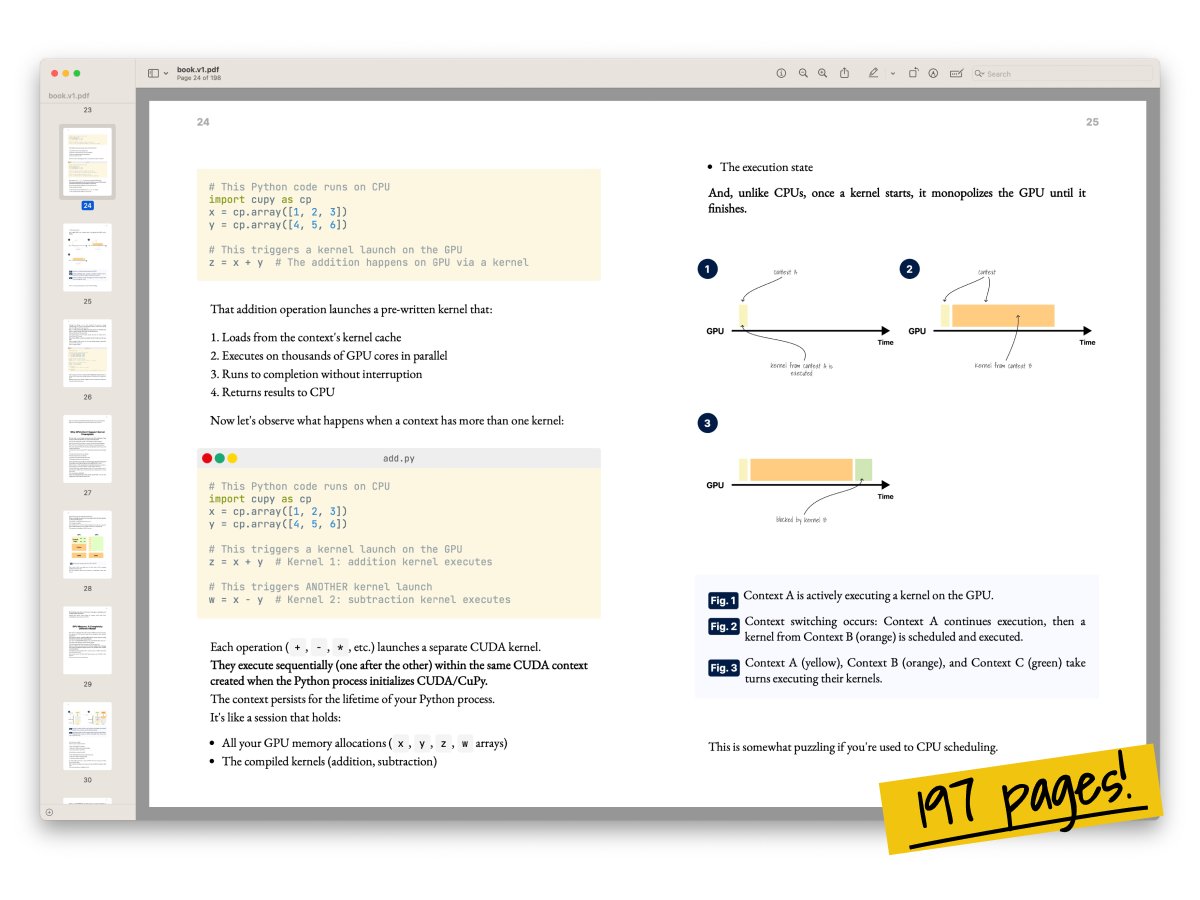 danielepolencic's tweet image. 🚀📕 The GPU + Kubernetes book is finally here. After six months of rabbit holes, I finally understood why this problem was so hard.

When I started, I thought GPUs were just fancy parallel processors. Mount the device, set some resource limits, and done. Then I learned that GPUs…
