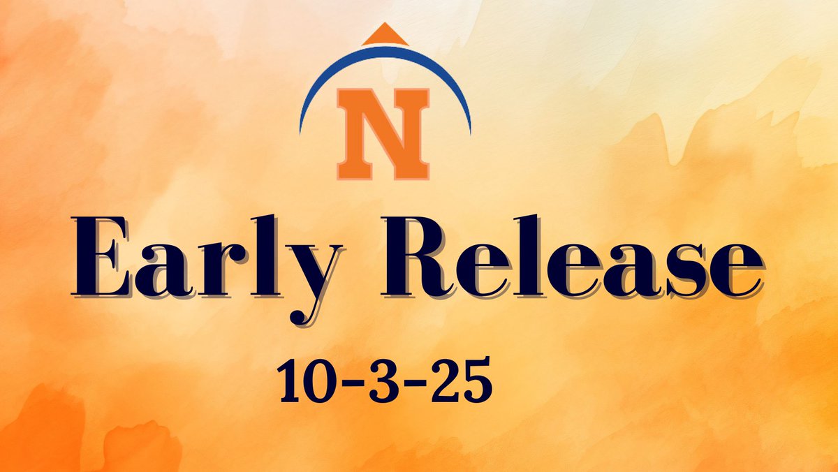 📅✏️ Mark Your Calendars, NMCSC! ✏️📅

Friday, October 3rd will be an Early Release Day. Dismissal times are as follows:

PH → 1:20
SC → 1:10
LBS → 1:10
MS → 1:35
HS → 1:40
Please plan accordingly! 💙🧡
