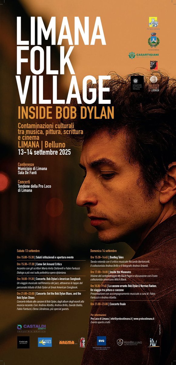 13-14 #settembre, Limana crea momenti di riflessione e ascolto su #BobDylan Segante le date!
#dolomiti #eventi #belluno #musica