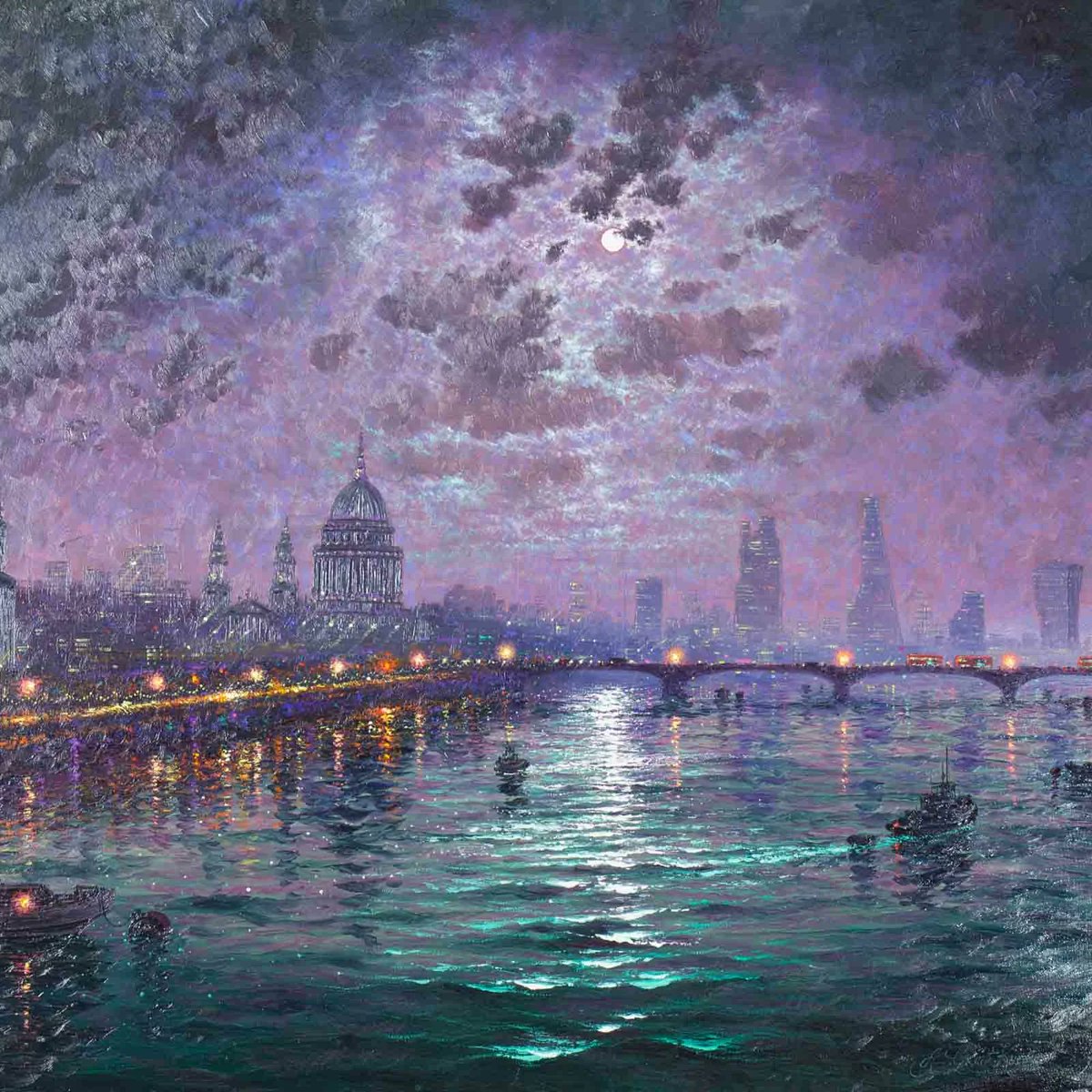 Andrew Grant Kurtis - "Moonlight Sparkle Across the Thames"

이쪽도 같은 작가의 아름다운 작품 🥰