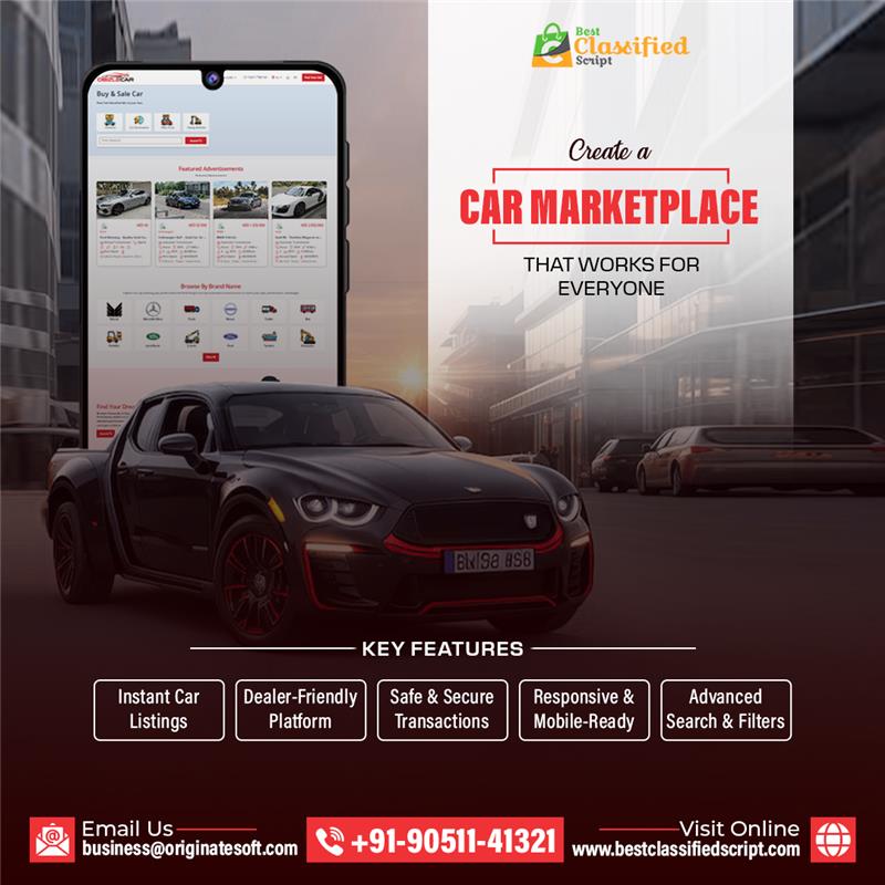 buyclassified's tweet image. 🚗 Create a Car Marketplace that works for everyone!
With #BestClassifiedScript, you get everything you need to launch a feature-rich car trading platform:
✔️ Instant Car Listings
✔️ Dealer-Friendly Platform
✔️ Safe & Secure Transactions
✔️ Responsive & Mobile-Ready