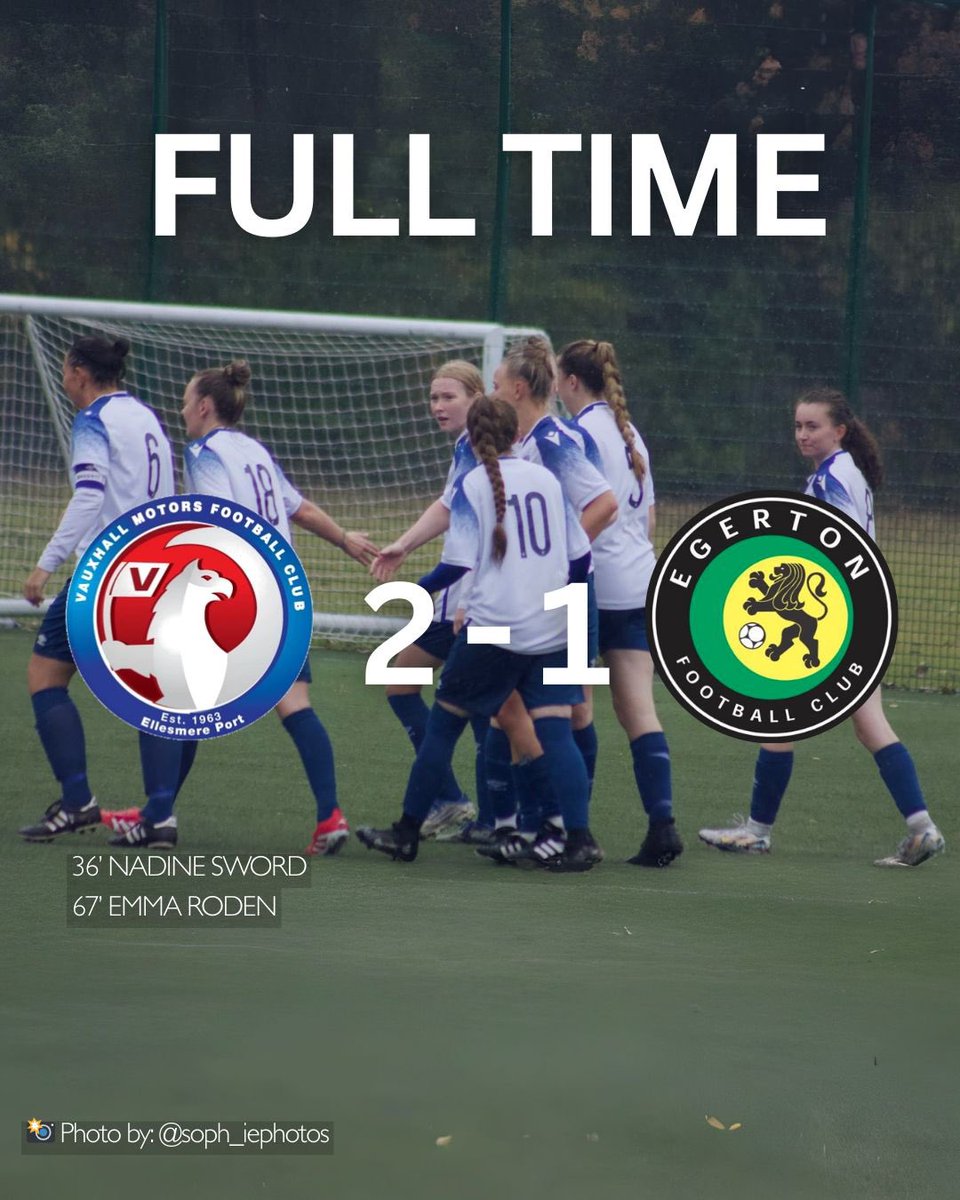 📝 Match Report
Vauxhall Motors Ladies 2–1 Egerton Ladies FC
07/09/25 | First Game of the Season

A strong start to the new campaign 💪 Nadine Sword (36’) and POTM Emma Roden (67’) on target as Vauxhall secured a 2–1 win.

#COYM #VTID