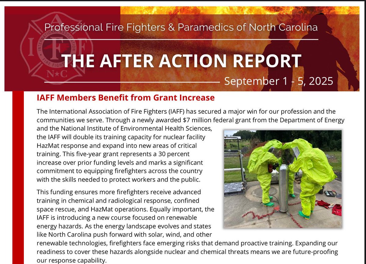 🔥The PFFPNC e-newsletter for September 1-5 is now posted and includes information on a newly awarded $7 million federal grant from the Department of Energy and the National Institute of Environmental Health Sciences. 
Click 🔗 pffpnc.org/newsletters/