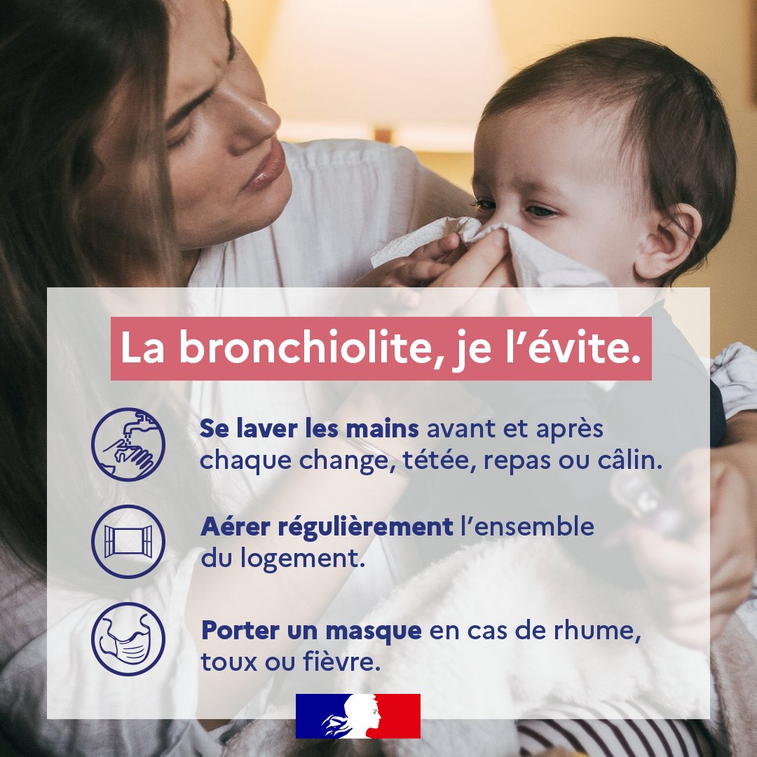 #Bronchiolite | La bronchiolite, ça s'évite !
Ne négligez pas ces 6 gestes simples qui peuvent protéger votre enfant ⤵
sante.gouv.fr/soins-et-malad…