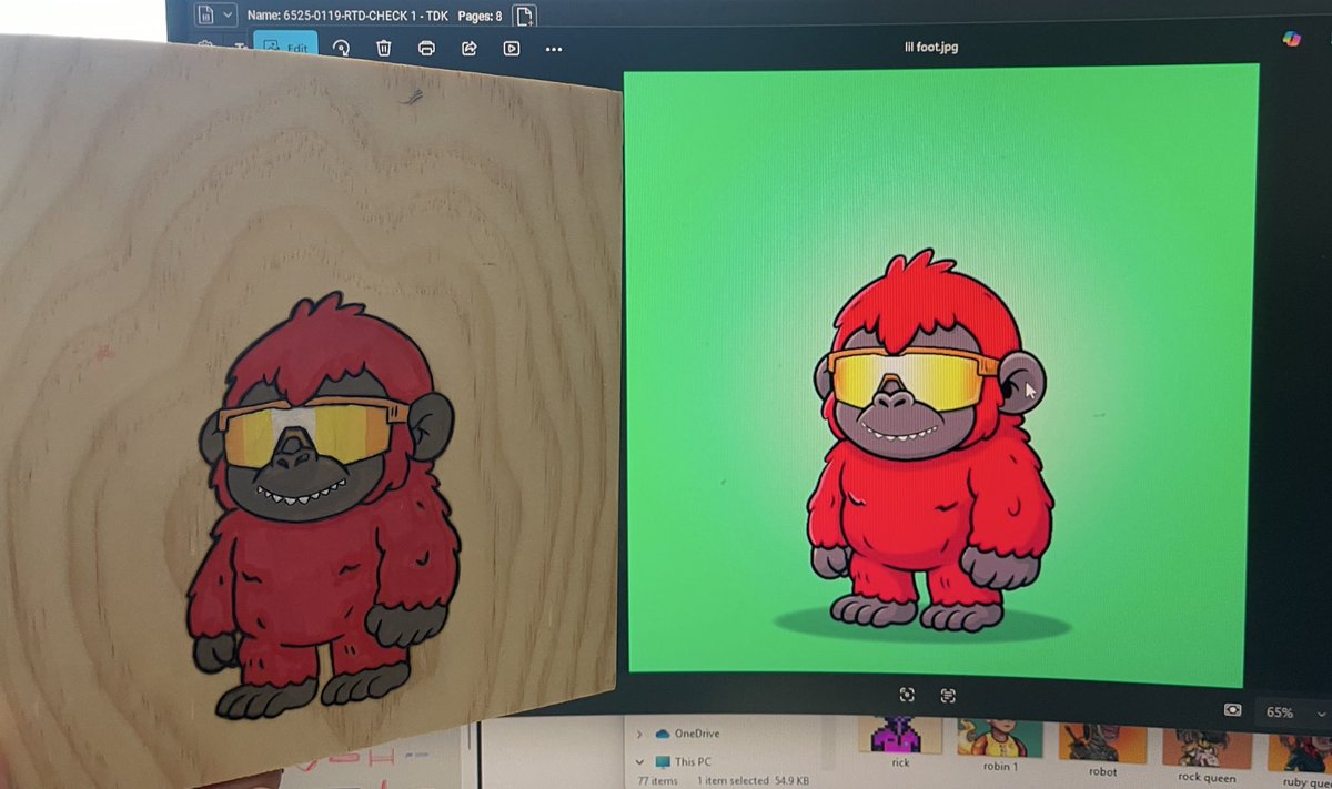 DWillBurnit's tweet photo. Good morning ☀️ 

Just finished my Lil @BigFoot404_  colored in and completed 👀 #WoodBurned #NFT

Want to bring your favorite #NFTs to life? Now you can through my store! 🫡✌🏽

See my Pinned tweet for link or see in the comments below 🫶🏽
@MC_BIGFOOT404 #Abstract https://t.co/humNfwNR7A