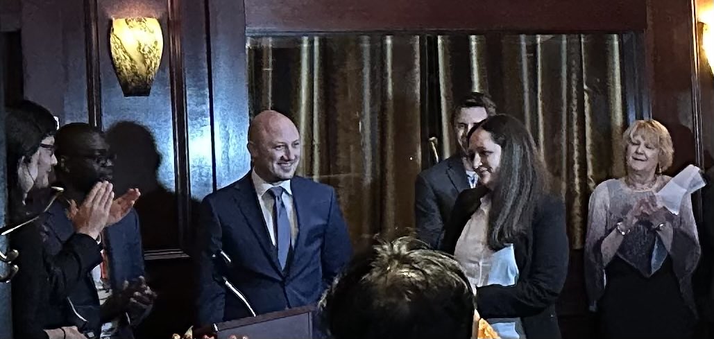 CVimmunology's tweet photo. Congratulations to ⁦@DJFehrenbach⁩ for receiving the Stephanie Watts Award from the ⁦@American_Heart⁩ and to DSI for supporting this award. #Hypertension25. ⁦@IUMedSchool⁩ https://t.co/lKaVf7E7wQ