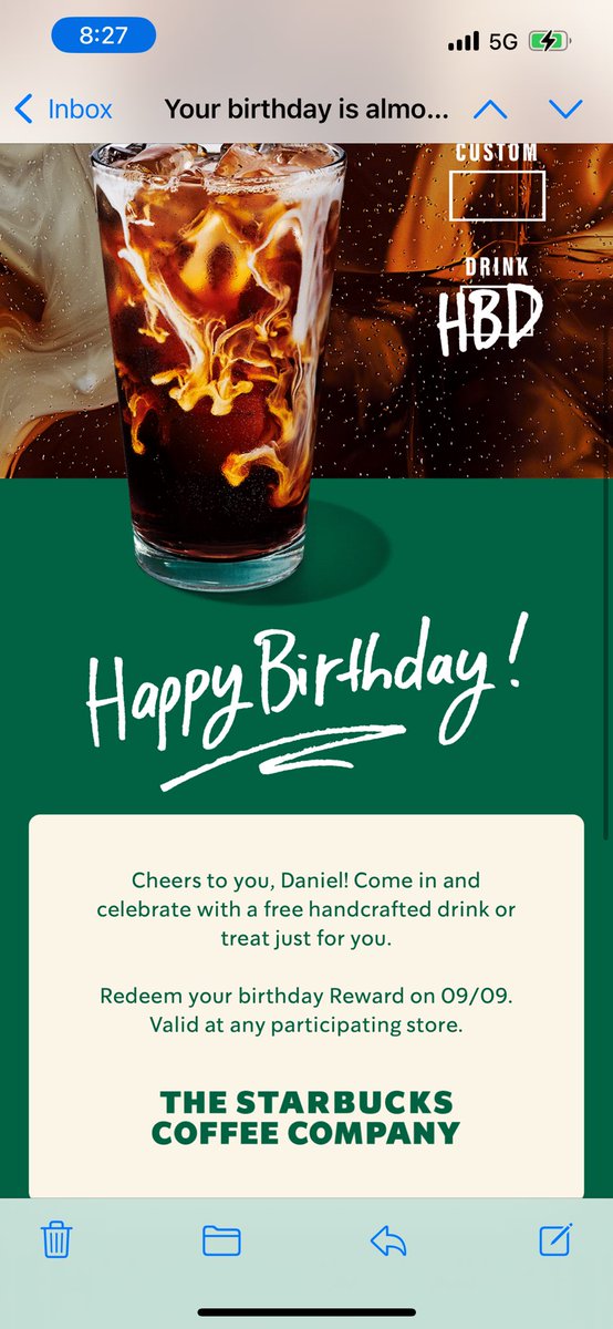 Thanks so much <a href="/dunkindonuts/">Dunkin'</a>, but you weren’t the first to wish me a happy birthday, <a href="/Starbucks/">Starbucks</a> beat you by a day :)
More importantly they still give a birthday drink instead of 3x points on spending
#HappyBirthdayToMe