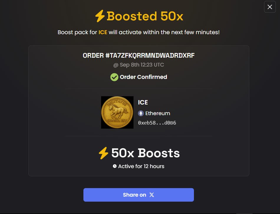 Incitatus Consul Est (@incitatuscoin) on Twitter photo 50X BOOSTED ON $ICE ✅📈 50X BOOSTED ON $ICE ✅📈