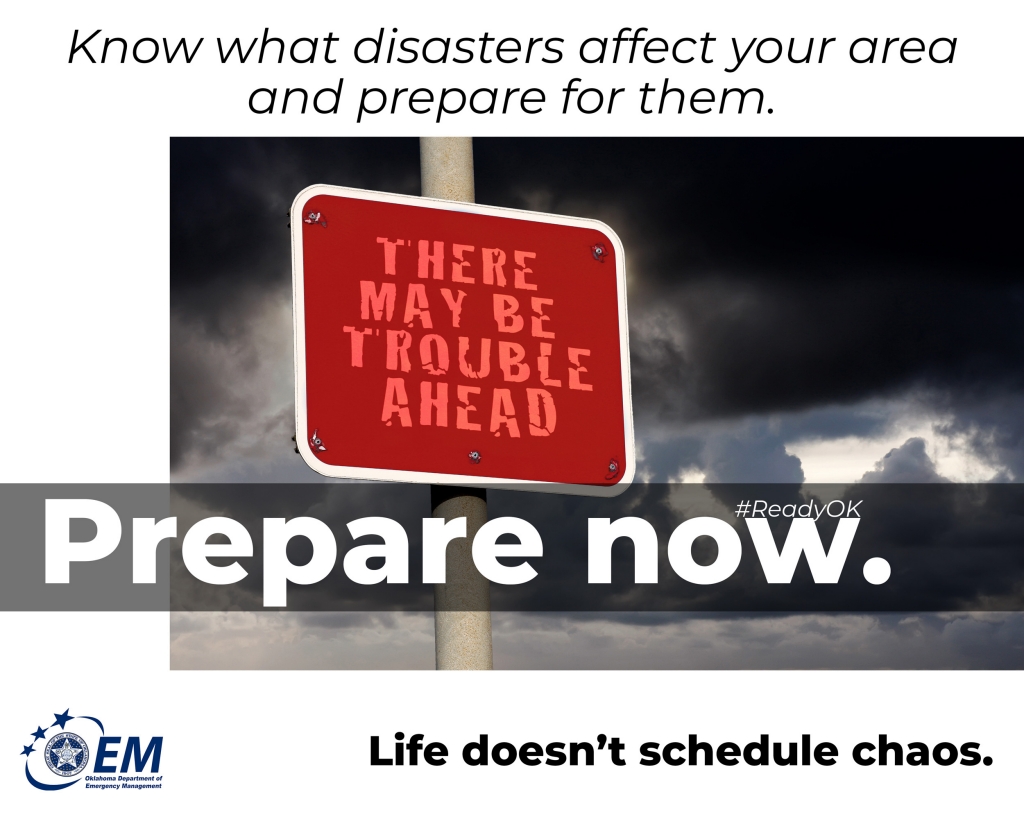 okem's tweet photo. Do you know the risks where you live? Every community faces different hazards, whether itโs tornadoes, floods, wildfires, or winter storms.
Take time to learn about the threats in your area and how to prepare for them. โก ๐ช ๐ฅ โ๏ธ
๐ #PreparednessMonth #Preptember #ReadyOK https://t.co/4iaoGy1R3v