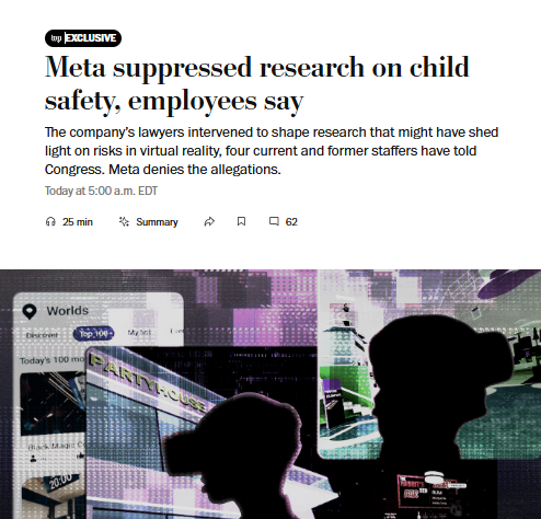 A German teen told Meta's child safety researchers his under-10 little brother had been sexually propositioned multiple times on its VR platform. 

Their bosses at Meta deleted the evidence. 

New internal whistleblower docs suggest that was part of a broader cover-up.